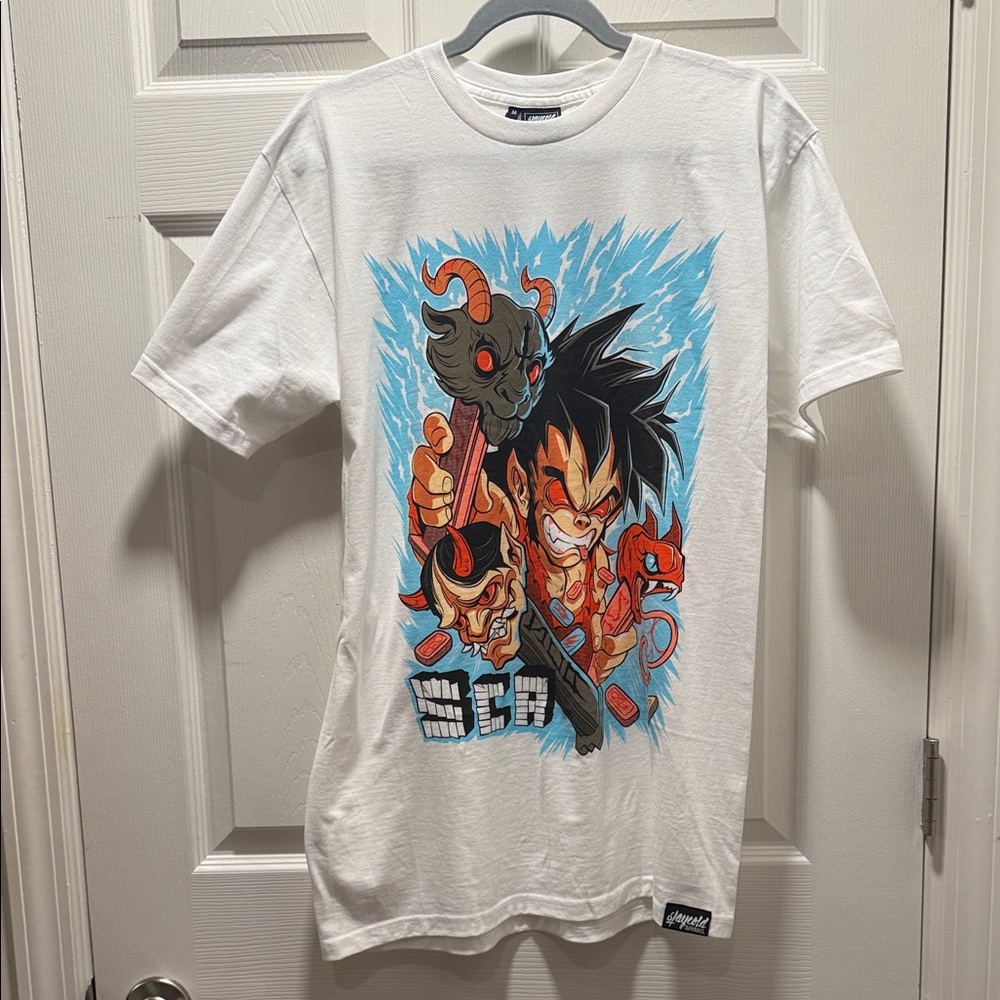 White Graphic Tee with Anime PEZ Design